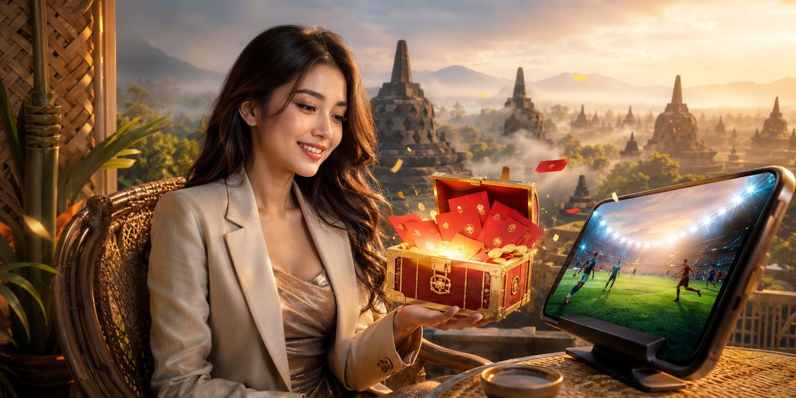 Ilustrasi bonus amplop merah dengan pesan batas klaim dan informasi akun