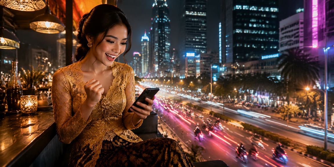 Tampilan pembayaran seluler dengan nuansa neon untuk membaca metode lokal