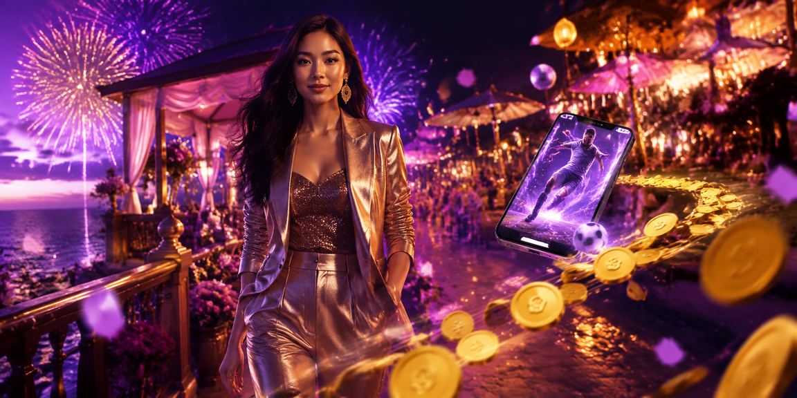 Suasana pasar malam mobile dengan informasi pembayaran QRIS untuk pengguna Indonesia